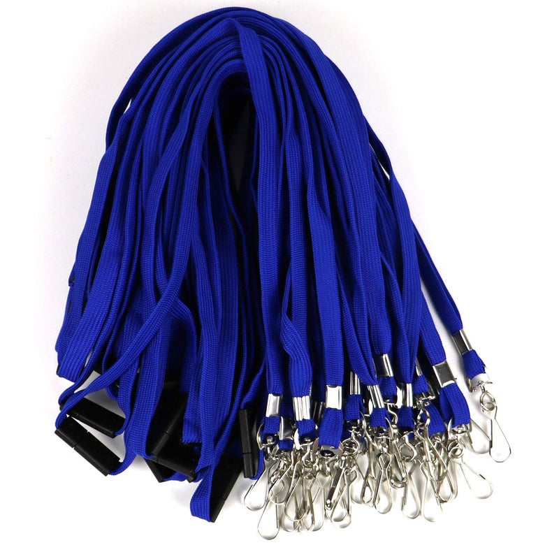 Ollain Safety Breakaway Lanyard with J-Hook Flat Lanyards for ID Badges Cruise Lanyard Bulk Preimum Lanyards for Women/Men Business Card NameTag Holder Lanyards Employee Students (Blue, Breakaway 50 Pack) - Image 5